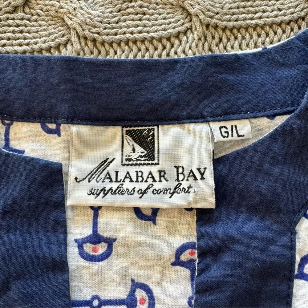 Malabar Bay Navy and White Lightweight Coverup Shirt - Picture 9 of 11